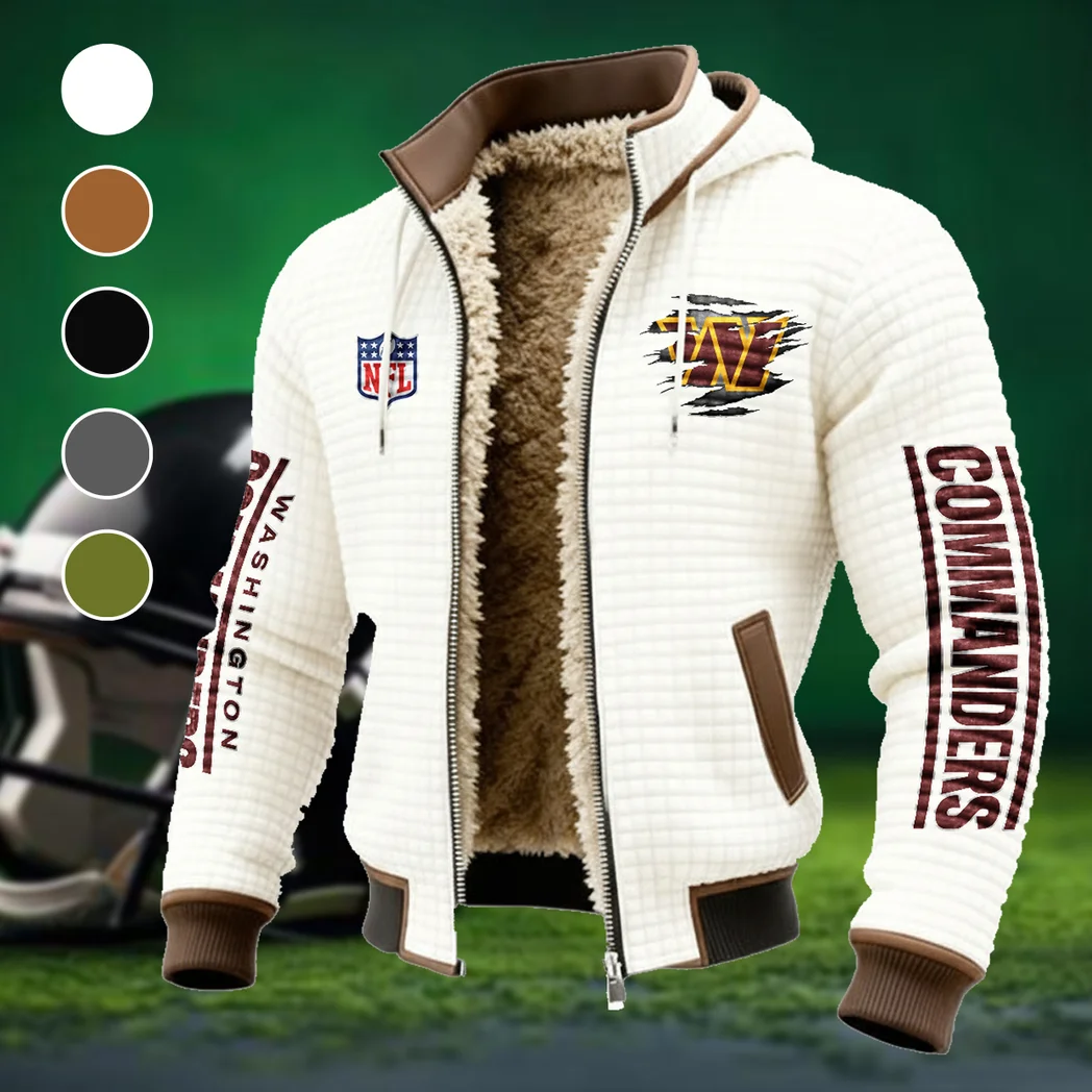 Army Fans Fleece-Lined Hooded Jacket, Modern Athletic Hybrid Parka HVN1446WC - White