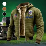 Midnight Stripes Fleece-Lined Hooded Jacket, High-Performance Trail Jacket HVN1447BB - Green