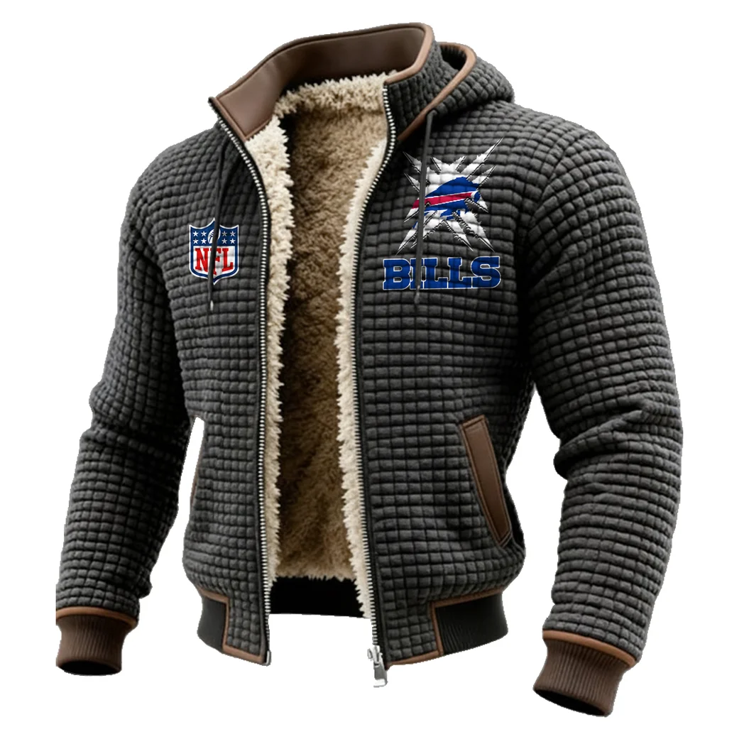 Midnight Stripes Fleece-Lined Hooded Jacket, High-Performance Trail Jacket HVN1447BB - Grey - Image 2