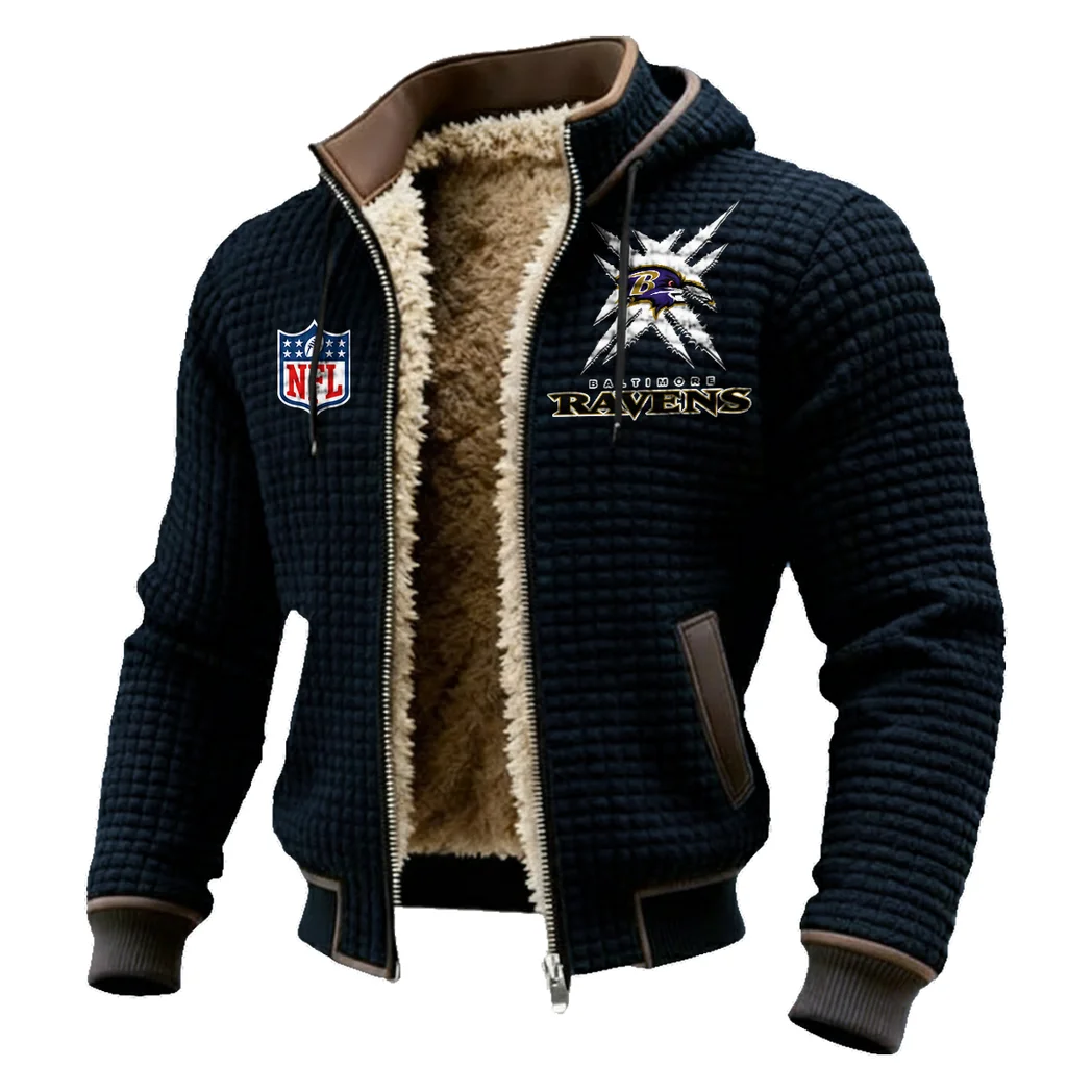 Charm City Squad Fleece-Lined Hooded Jacket, Multi-Sport Winter Active Top HVN1447BR - Black - Image 2