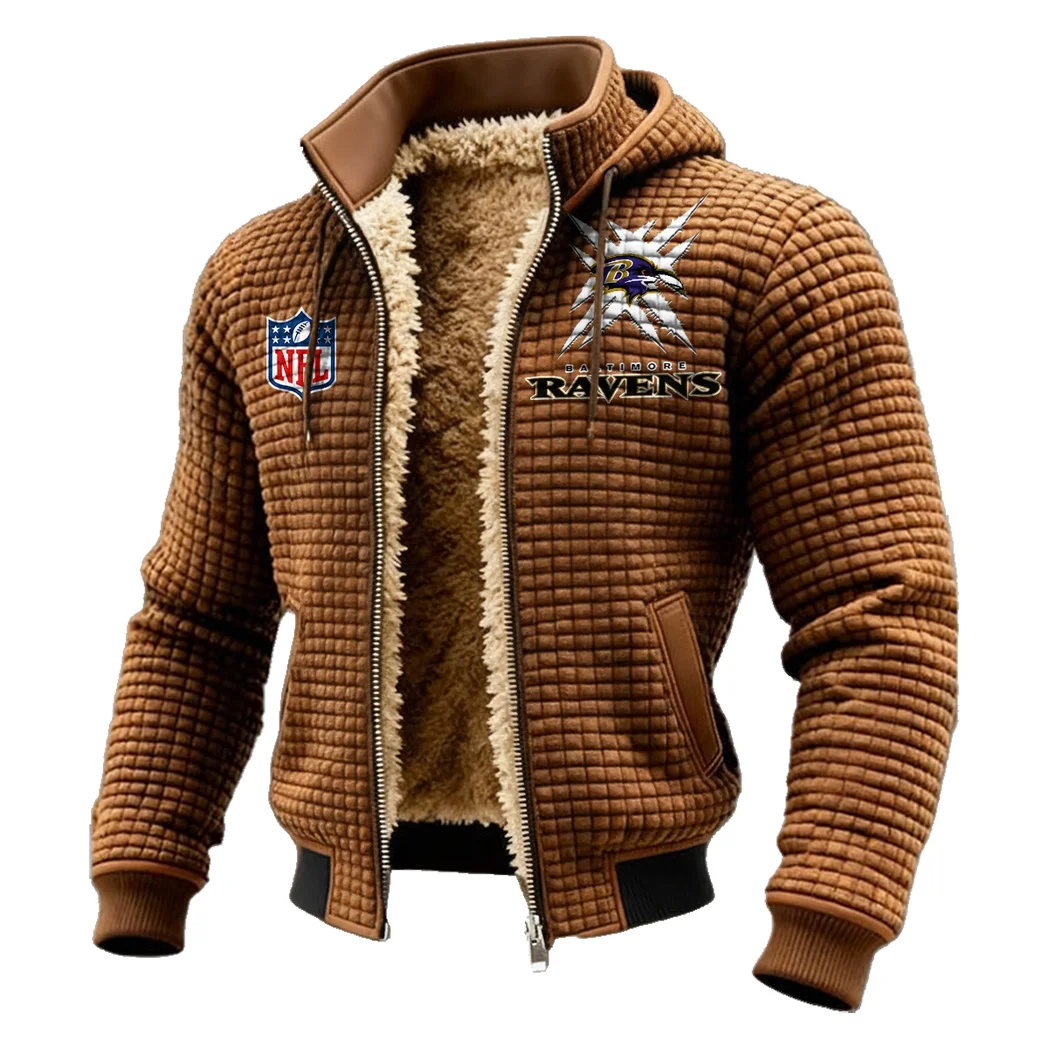 Charm City Squad Fleece-Lined Hooded Jacket, Multi-Sport Winter Active Top HVN1447BR - brown - Image 2