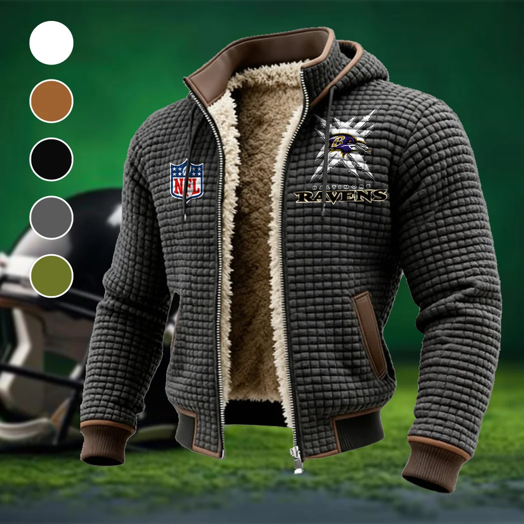 Charm City Squad Fleece-Lined Hooded Jacket, Multi-Sport Winter Active Top HVN1447BR - Grey