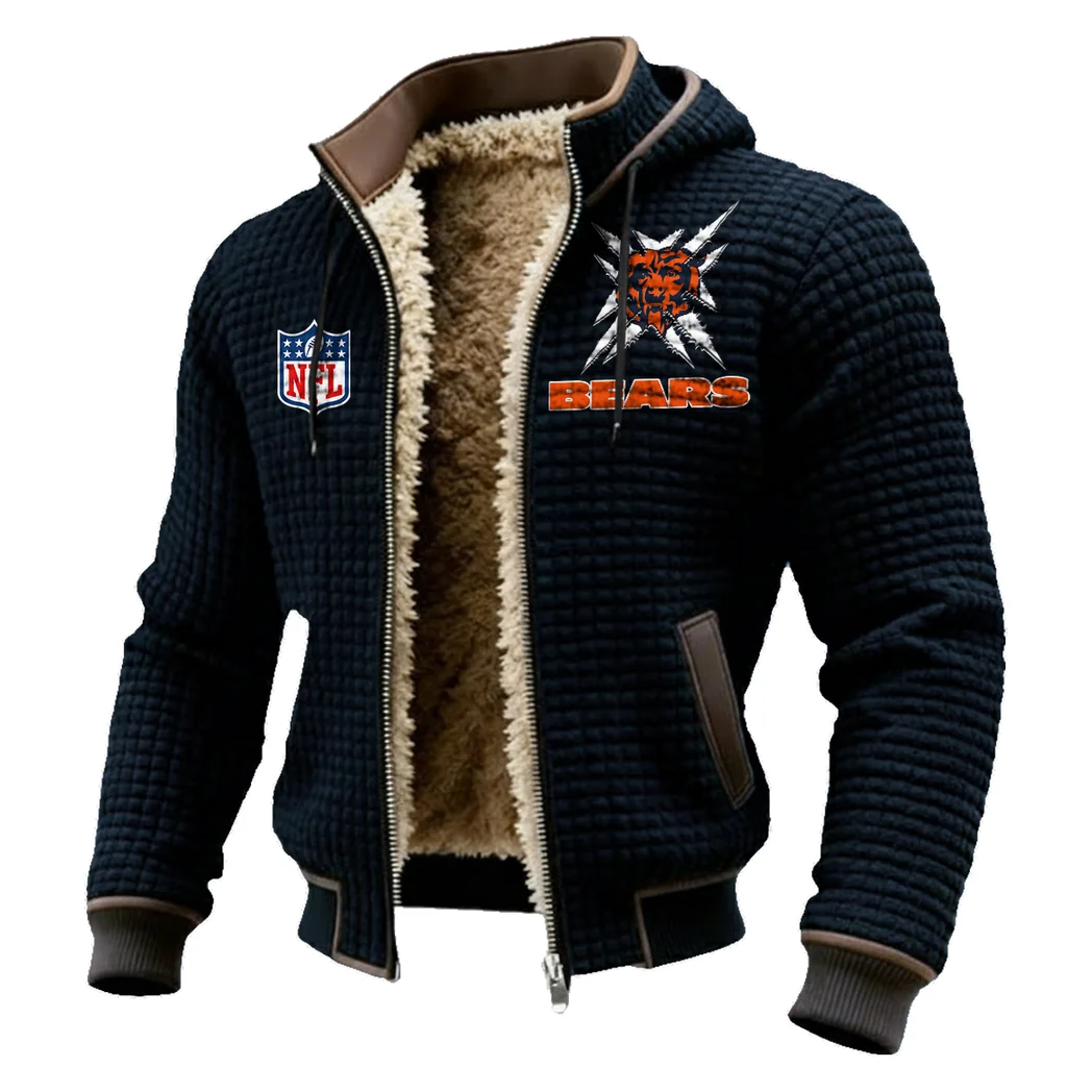 Midnight Stars Fleece-Lined Hooded Jacket, Endurance Sport Thermal Hoody HVN1447CB - Black - Image 2