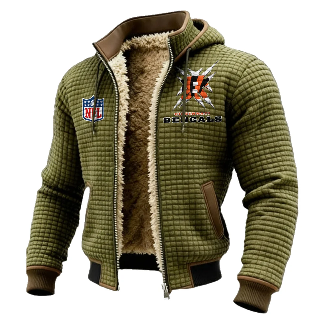 Queen City Squad Fleece-Lined Hooded Jacket, All-Mountain Hooded Fleece HVN1447CI - Green - Image 2
