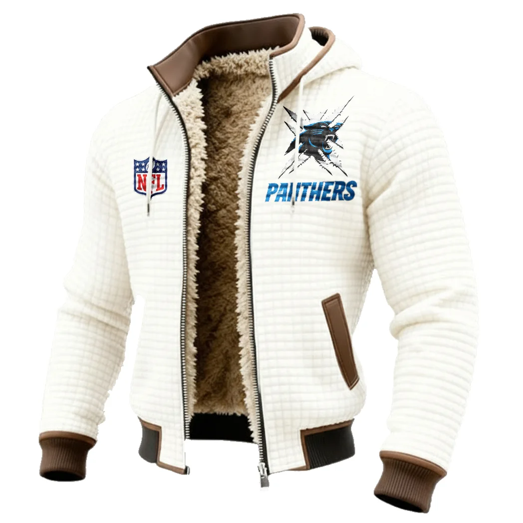 Feline Army Fleece-Lined Hooded Jacket, Cross-Training Winter Layer HVN1447CP - White - Image 2