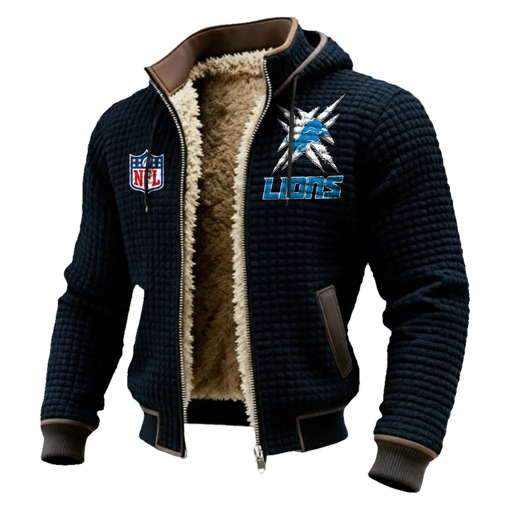 Blue Pride Fleece-Lined Hooded Jacket, Elite Athlete Winter Jacket HVN1447DL - Black - Image 2
