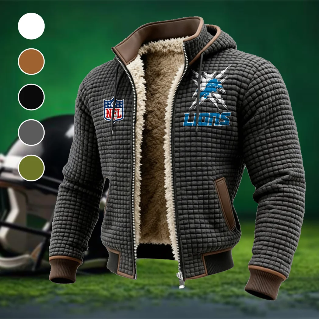 Blue Pride Fleece-Lined Hooded Jacket, Elite Athlete Winter Jacket HVN1447DL - Grey