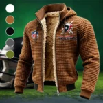 Fan Lone Squad Fleece-Lined Hooded Jacket, Wind-Blocker Insulated Hoody HVN1447HT - brown