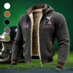 Fan Lone Squad Fleece-Lined Hooded Jacket, Wind-Blocker Insulated Hoody HVN1447HT - Grey