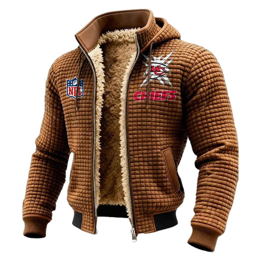 Game Day Squad Fleece-Lined Hooded Jacket, Elemental Guard Sport Jacket HVN1447KC - brown - Image 2