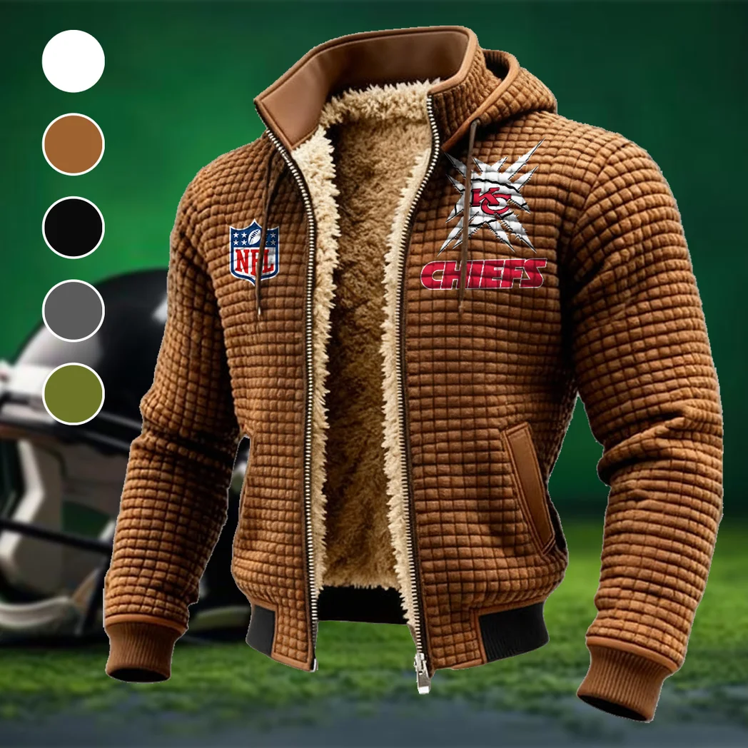Game Day Squad Fleece-Lined Hooded Jacket, Elemental Guard Sport Jacket HVN1447KC - brown