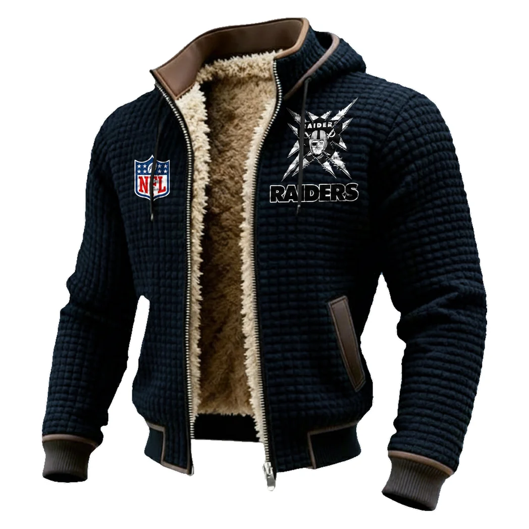 Victory Fins Fleece-Lined Hooded Jacket, Deep Winter Insulated Hoody HVN1447LV - Black - Image 2