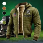 Victory Fins Fleece-Lined Hooded Jacket, Deep Winter Insulated Hoody HVN1447LV - Green