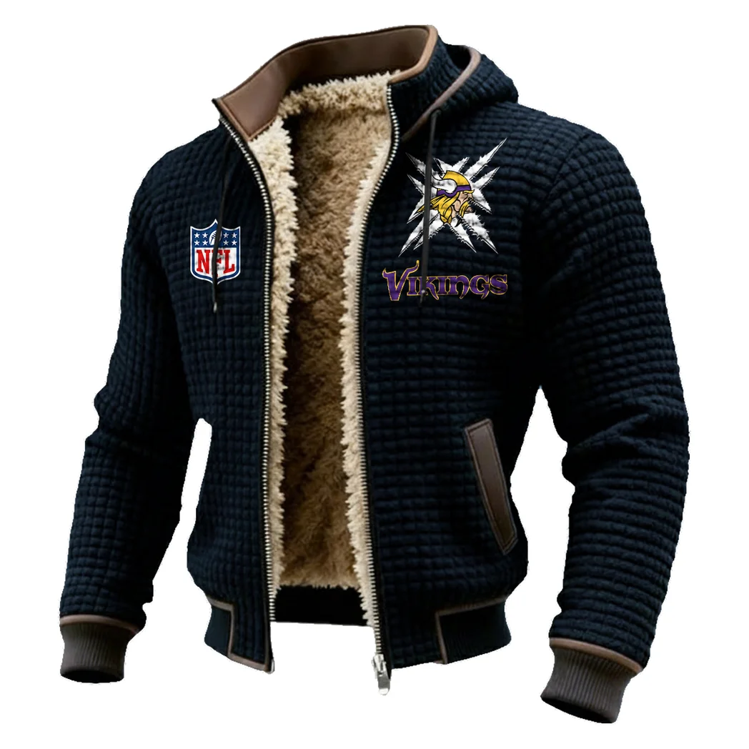 North Fans Fleece-Lined Hooded Jacket, Rugged Terrain Fleece Hoody HVN1447MV - Black - Image 2