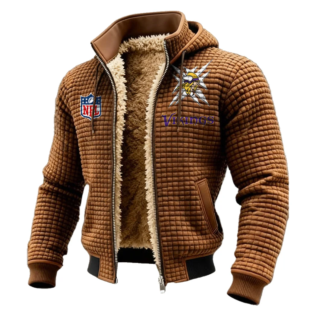 North Fans Fleece-Lined Hooded Jacket, Rugged Terrain Fleece Hoody HVN1447MV - brown - Image 2