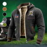 North Fans Fleece-Lined Hooded Jacket, Rugged Terrain Fleece Hoody HVN1447MV - Grey