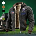 Football Giant Crew Fleece-Lined Hooded Jacket, Ultra-Soft Plush Lined Jacket HVN1447NG - Grey