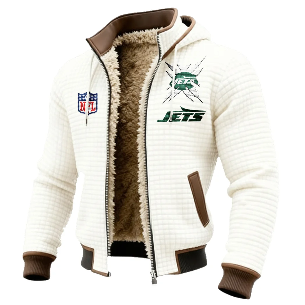 Sky Army Fleece-Lined Hooded Jacket, Thermal Core Fleece Jacket HVN1447NJ - White - Image 2