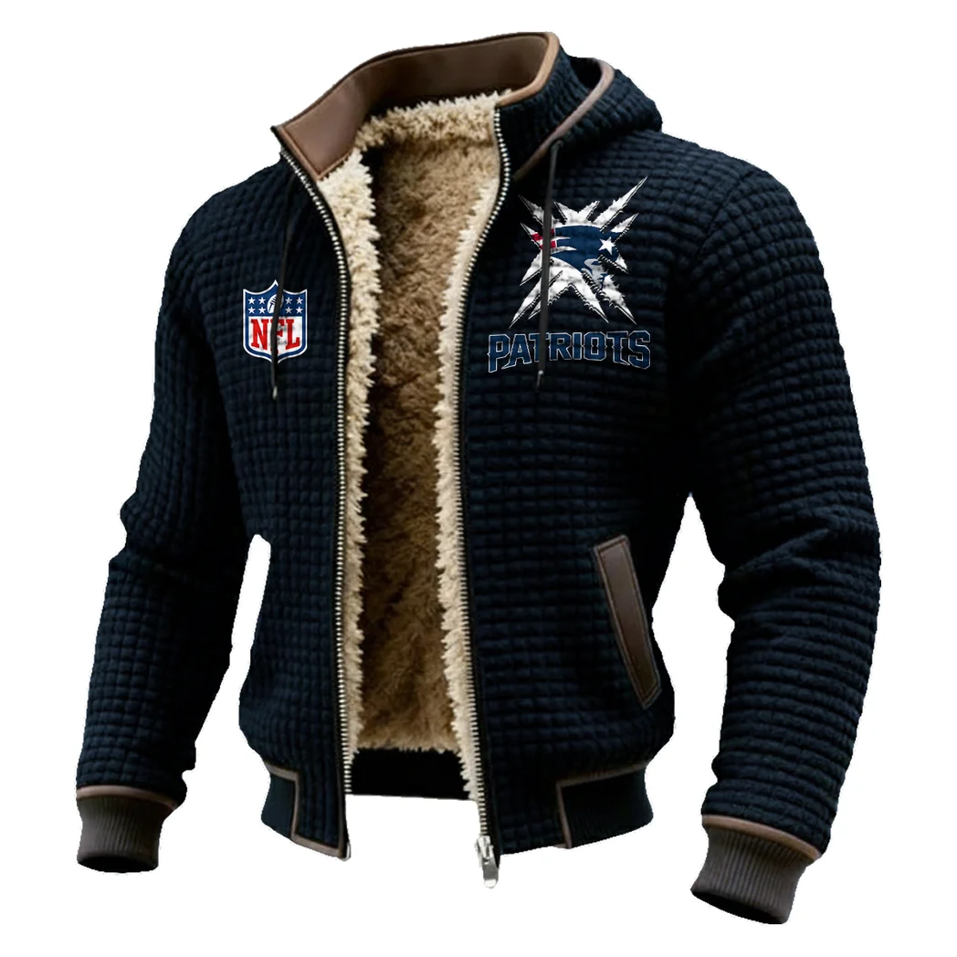 Fan Squad Fleece-Lined Hooded Jacket, Heavyweight Cozy Sport Shell HVN1447NP - Black - Image 2