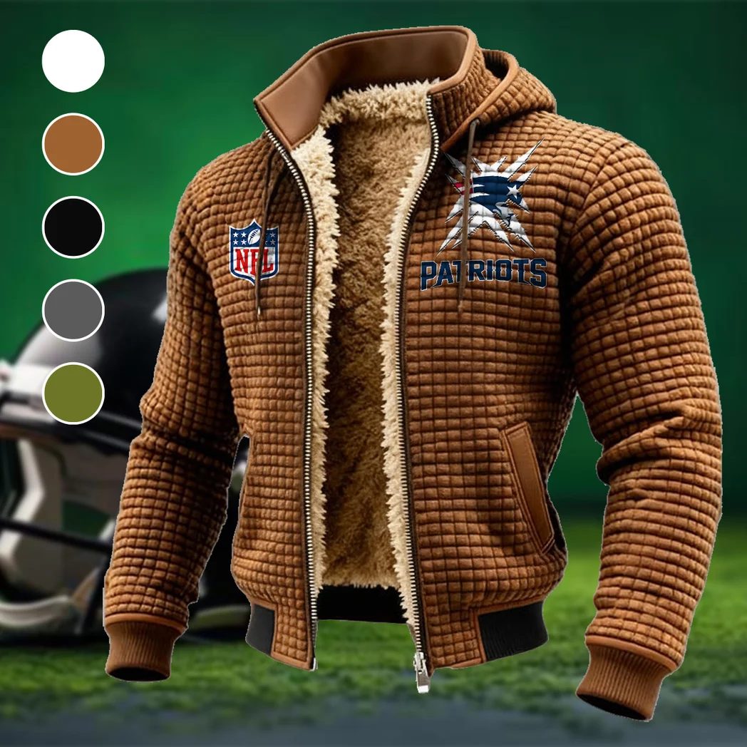 Fan Squad Fleece-Lined Hooded Jacket, Heavyweight Cozy Sport Shell HVN1447NP - brown