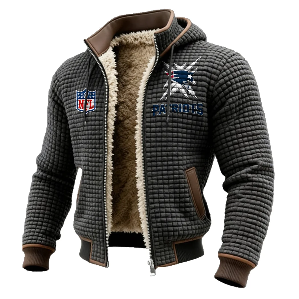 Fan Squad Fleece-Lined Hooded Jacket, Heavyweight Cozy Sport Shell HVN1447NP - Grey - Image 2