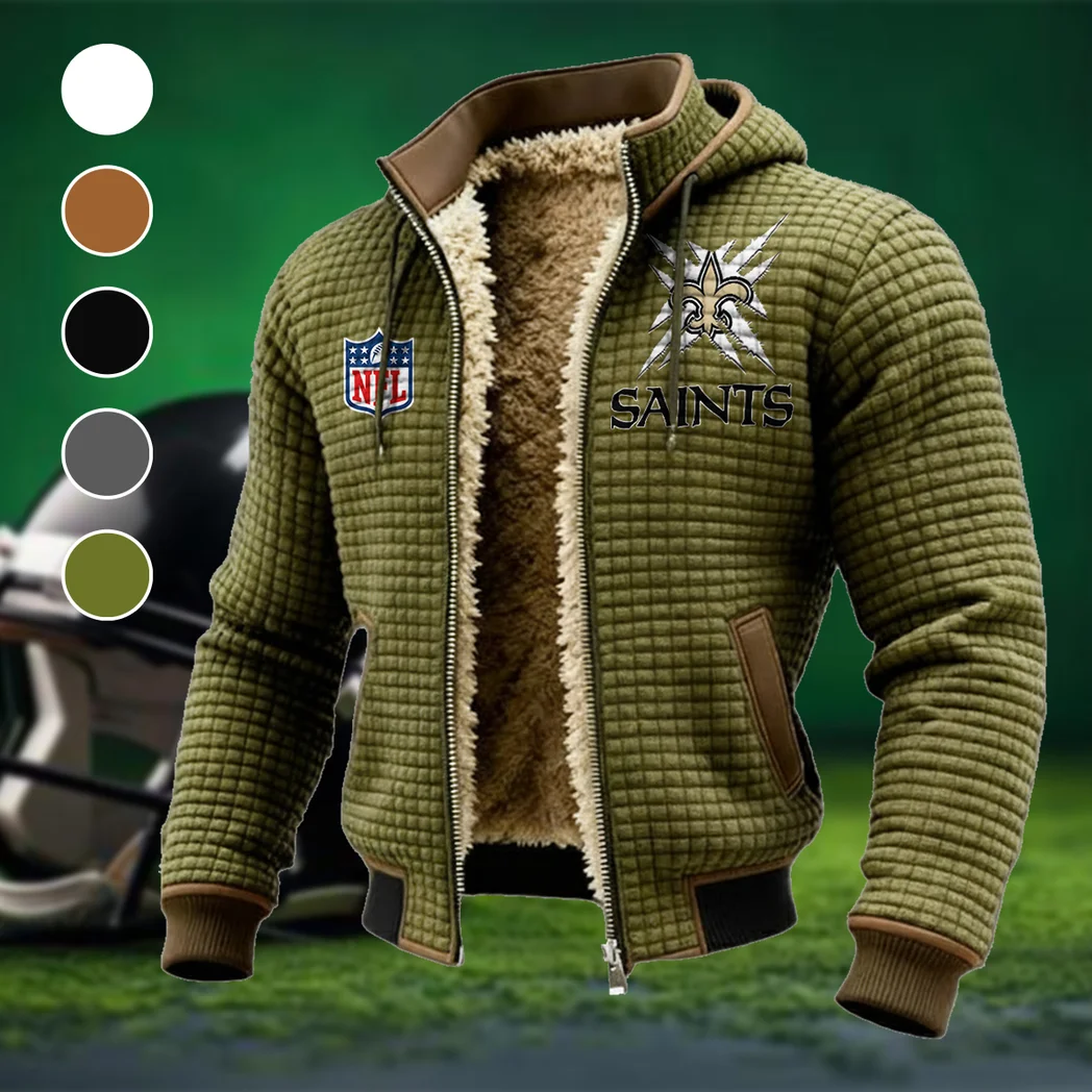 Victory Wings Fleece-Lined Hooded Jacket, Brushed Interior Winter Jacket HVN1447NS - Green