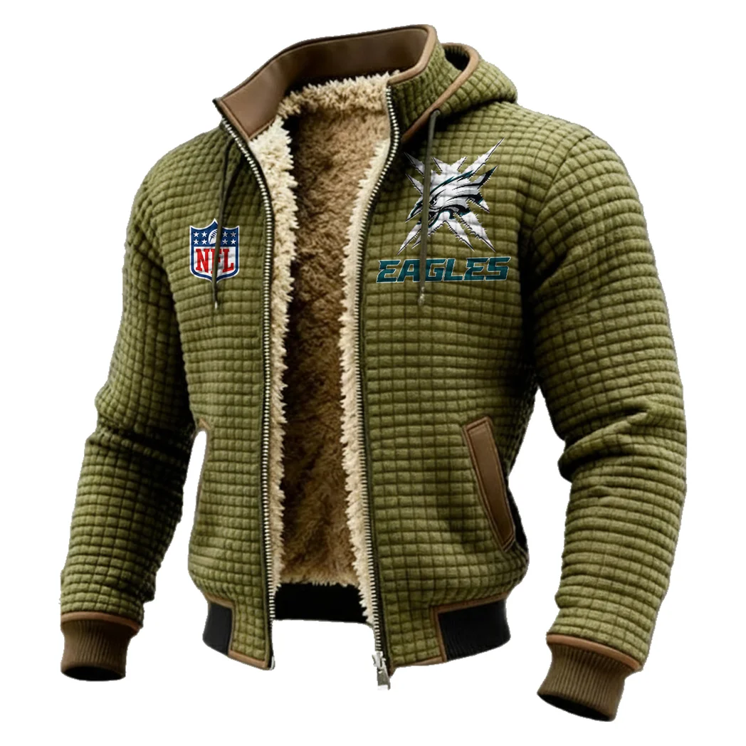 Green Pride Fleece-Lined Hooded Jacket, Luxe Cloud-Fleece Hooded Shell HVN1447PE - Green - Image 2