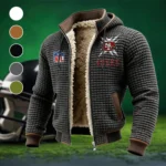 Cali Football Spirit Fleece-Lined Hooded Jacket, Premium Bonded Fleece Jacket HVN1447SF - Grey