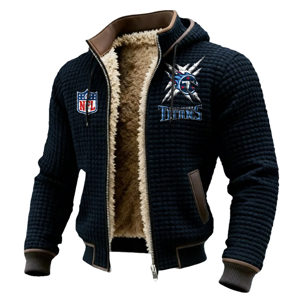 Blue Shields Fleece-Lined Hooded Jacket, Warmth-Lock Fleece-Lined Zip HVN1447TT - Black - Image 2