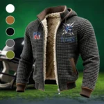 Blue Shields Fleece-Lined Hooded Jacket, Warmth-Lock Fleece-Lined Zip HVN1447TT - Grey