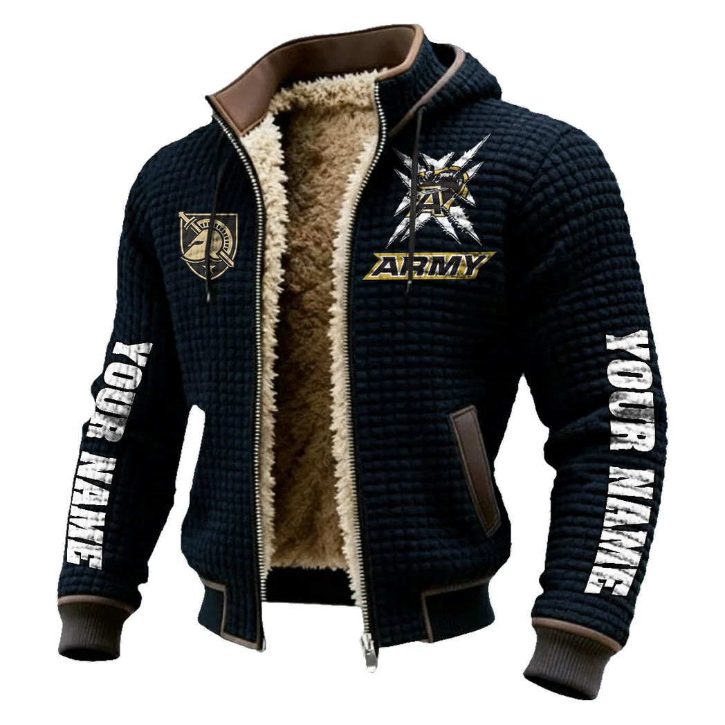 The Military Elite Fleece-Lined Hooded Jacket, Endurance Sport Thermal Hoody HVN1448AB - Black - Image 2