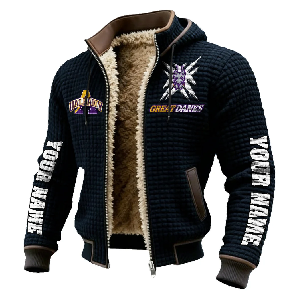The SUNY Stars Fleece-Lined Hooded Jacket, Multi-Sport Winter Active Top HVN1448AG - Black - Image 2