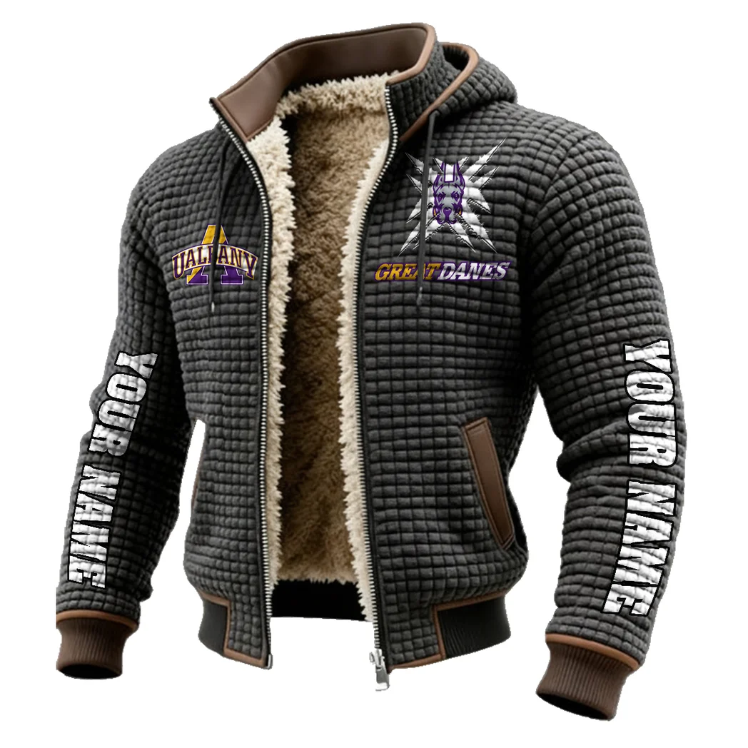 The SUNY Stars Fleece-Lined Hooded Jacket, Multi-Sport Winter Active Top HVN1448AG - Grey - Image 2