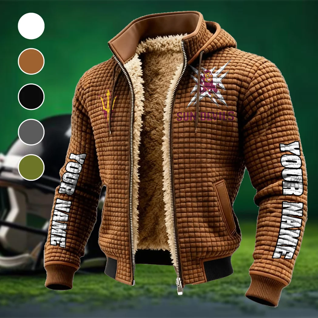 The Sun Devil Nation Fleece-Lined Hooded Jacket, Cross-Training Winter Layer HVN1448AS - brown