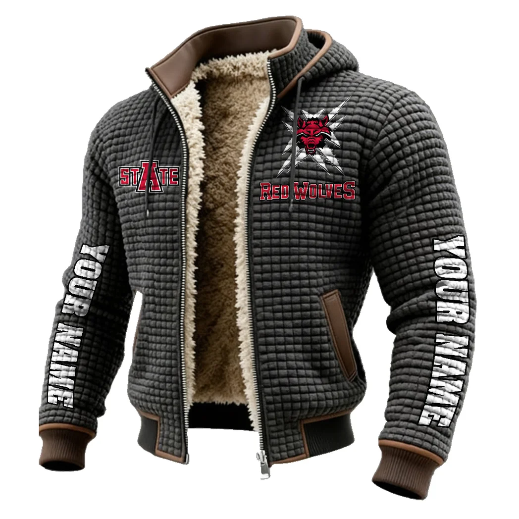 The Red Wolves Fleece-Lined Hooded Jacket, Alpine Ascent Hooded Jacket HVN1448AS - Grey - Image 2