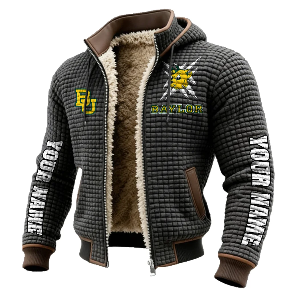 The Baylor Line Fleece-Lined Hooded Jacket, Elite Athlete Winter Jacket HVN1448BB - Grey - Image 2