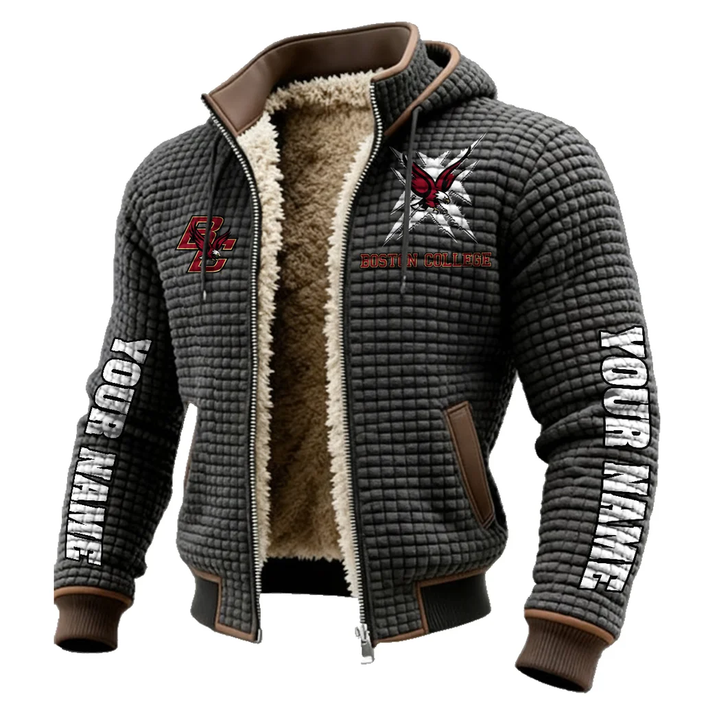 The Eagle Pride Fleece-Lined Hooded Jacket, Weather-Shield Fleece Hoody HVN1448BC - Grey - Image 2
