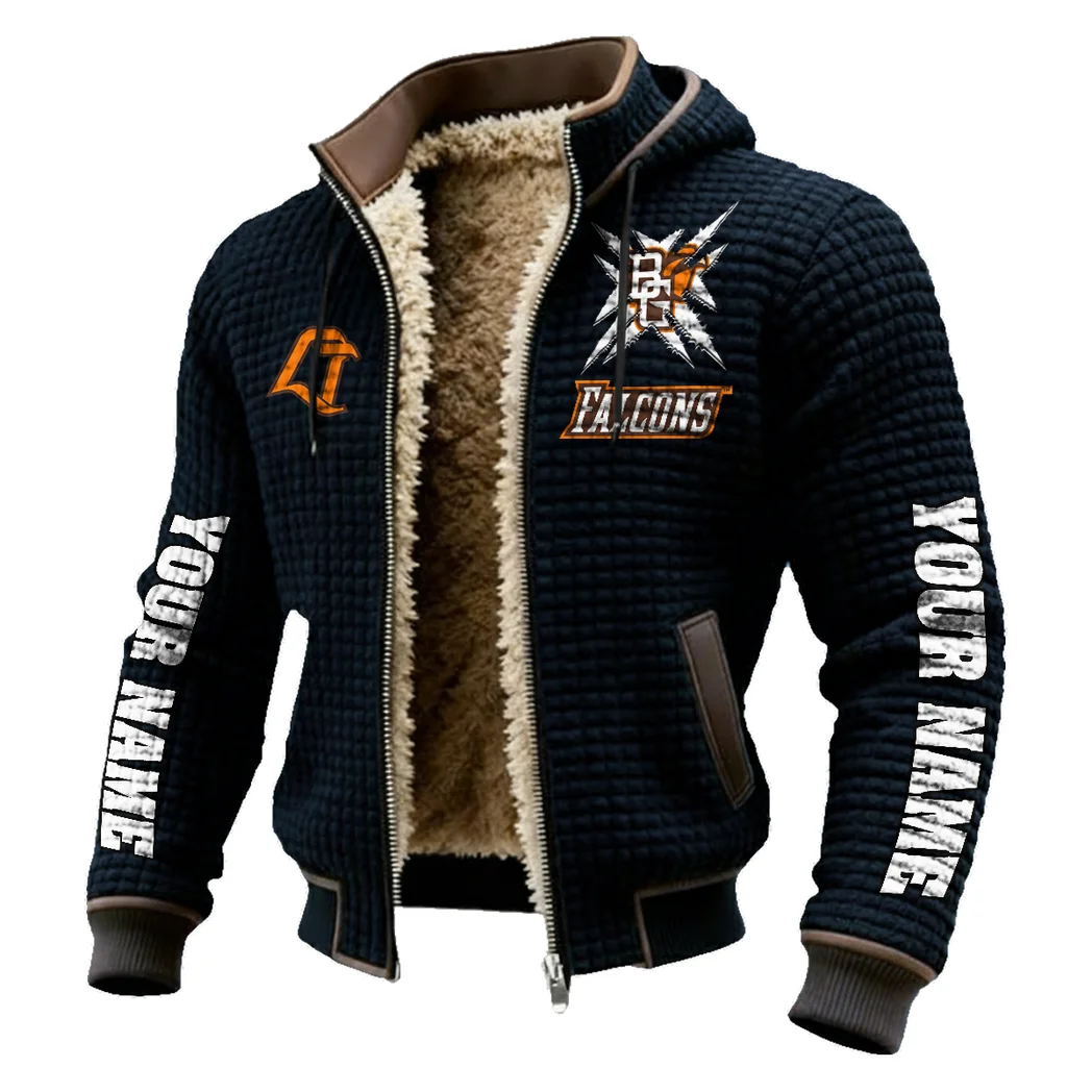 The Falcon Force Fleece-Lined Hooded Jacket, Wind-Blocker Insulated Hoody HVN1448BG - Black - Image 2