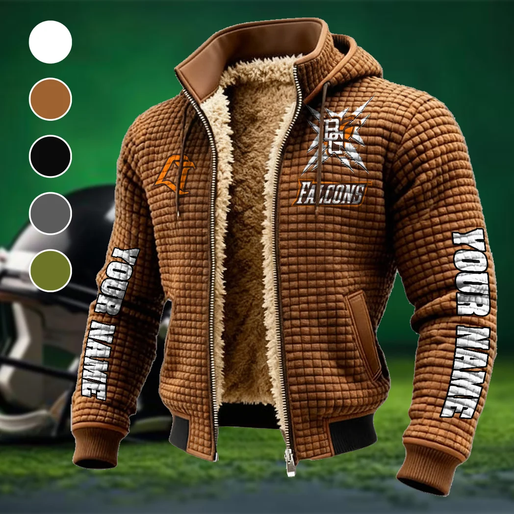 The Falcon Force Fleece-Lined Hooded Jacket, Wind-Blocker Insulated Hoody HVN1448BG - brown