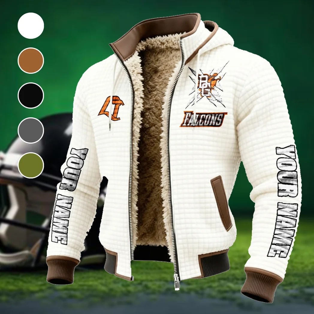 The Falcon Force Fleece-Lined Hooded Jacket, Wind-Blocker Insulated Hoody HVN1448BG - White
