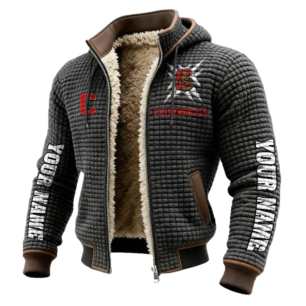 The Cornell Elite Fleece-Lined Hooded Jacket, Deep Winter Insulated Hoody HVN1448CB - Grey - Image 2