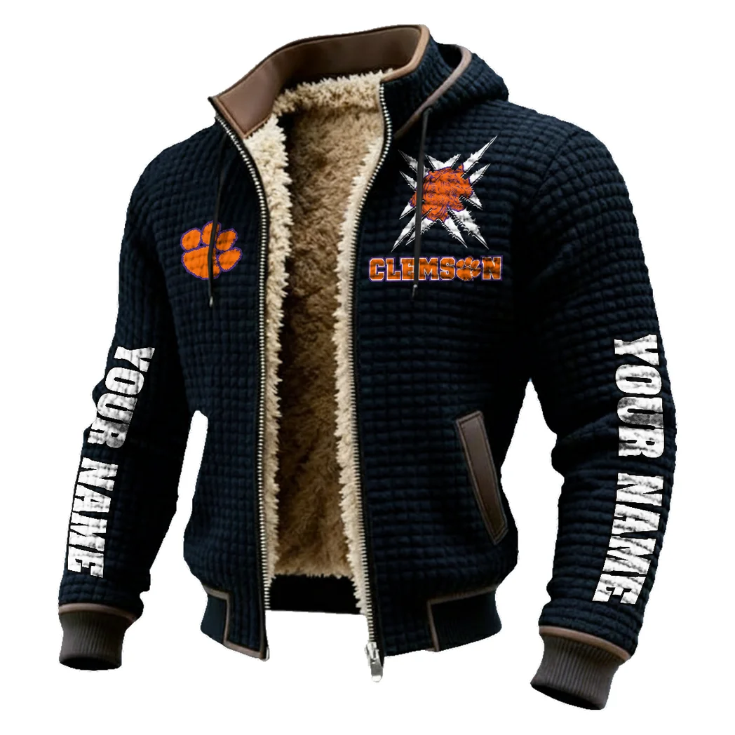 The Tiger Nation Fleece-Lined Hooded Jacket, Ultra-Soft Plush Lined Jacket HVN1448CT - Black - Image 2
