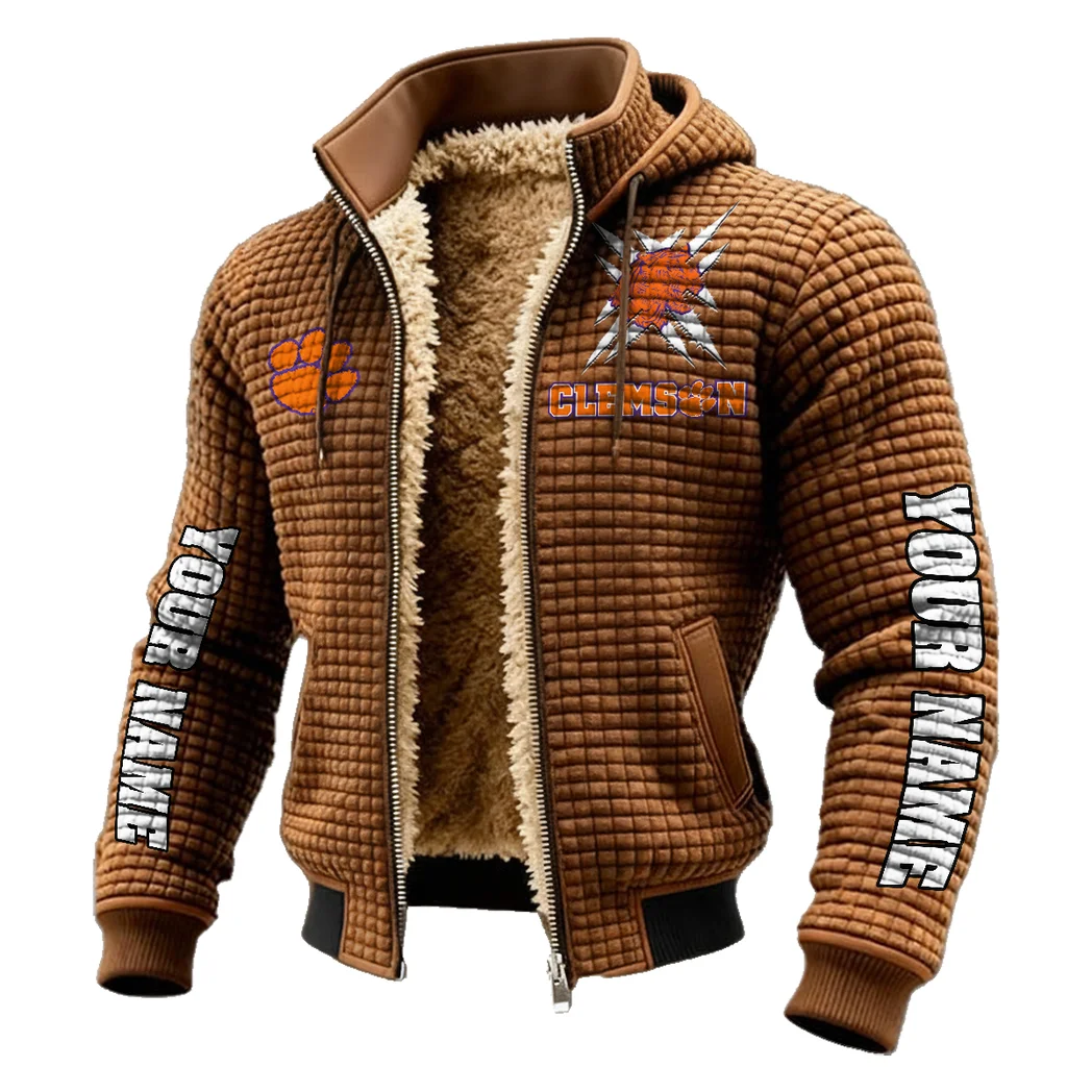 The Tiger Nation Fleece-Lined Hooded Jacket, Ultra-Soft Plush Lined Jacket HVN1448CT - brown - Image 2