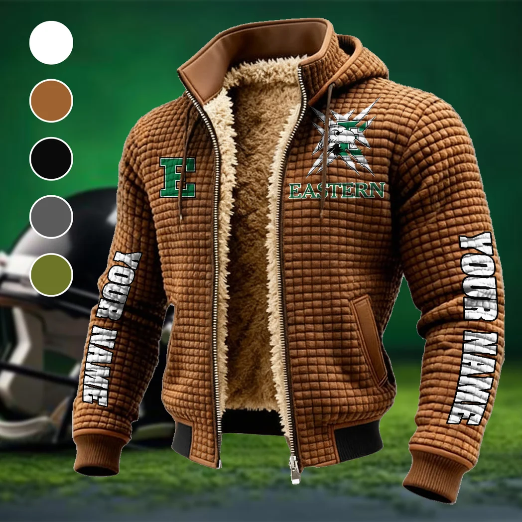The Eagle Pride Fleece-Lined Hooded Jacket, Brushed Interior Winter Jacket HVN1448EM - brown