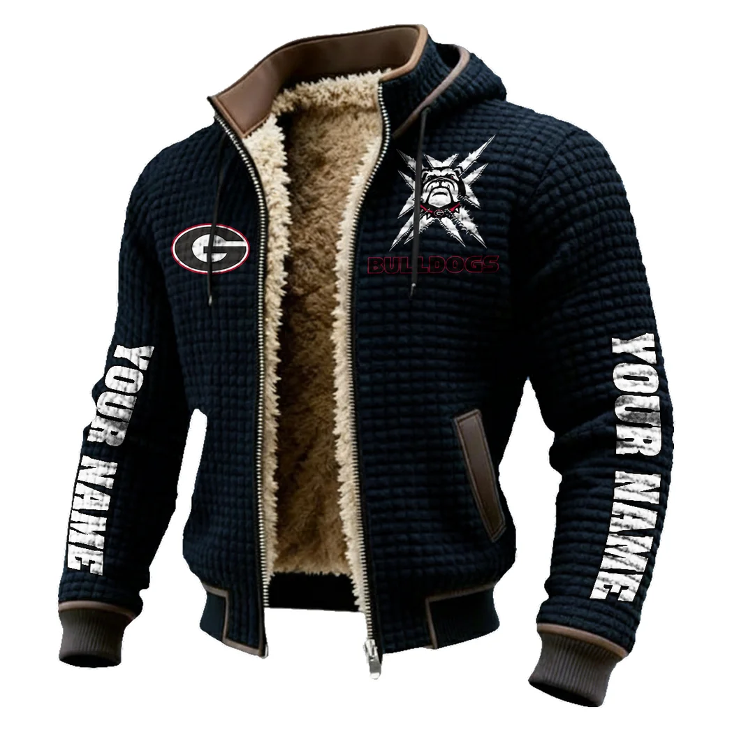 The Georgia Elite Fleece-Lined Hooded Jacket, Premium Bonded Fleece Jacket HVN1448GB - Black - Image 2