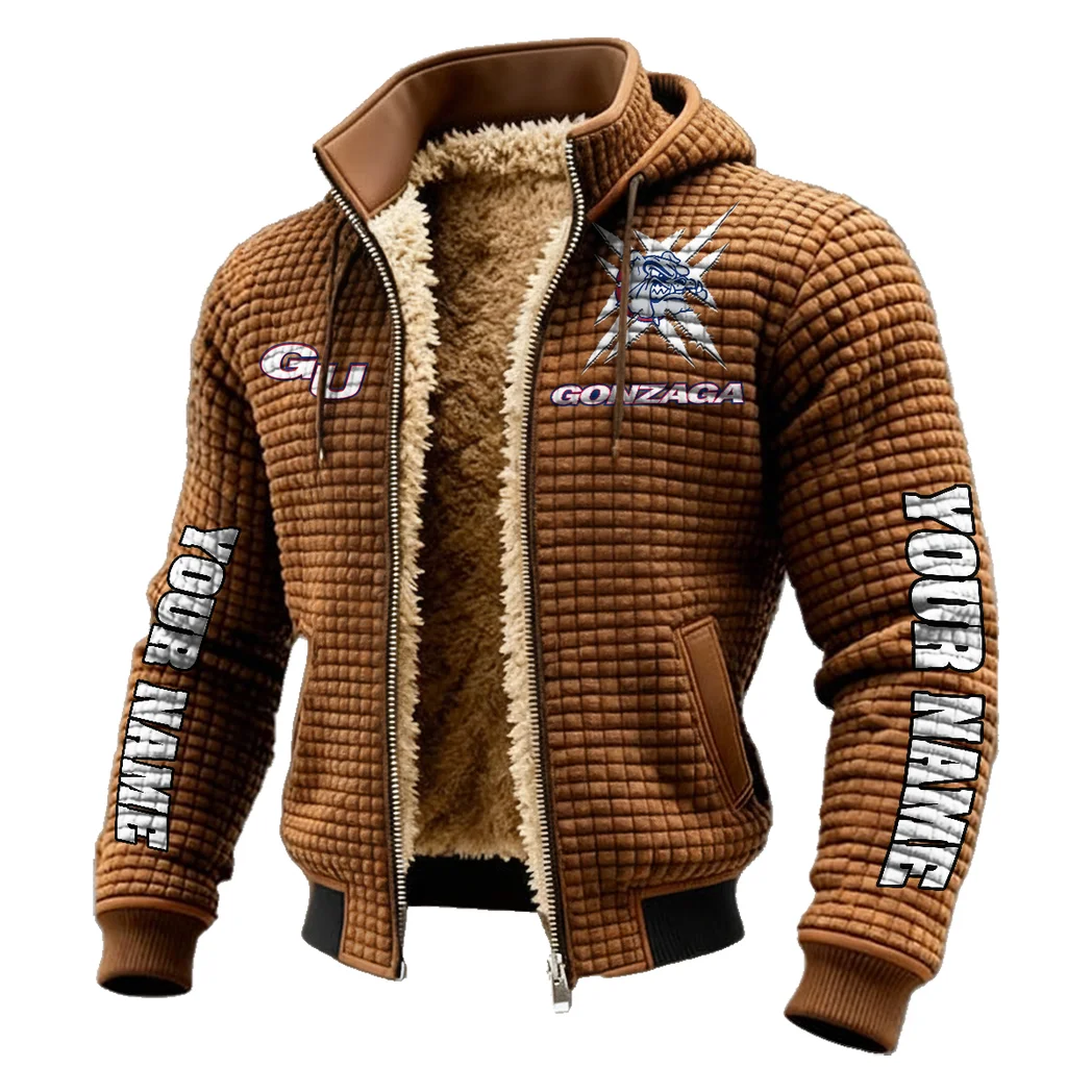 Spokane's Finest Fleece-Lined Hooded Jacket, Breathable Warmth Sport Jacket HVN1448GO - brown - Image 2