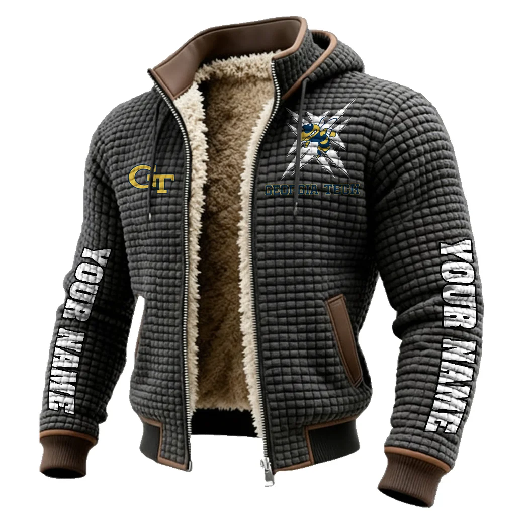 Yellow Jackets Fleece-Lined Hooded Jacket, Soft-Touch Thermal Outerwear HVN1448GT - Grey - Image 2