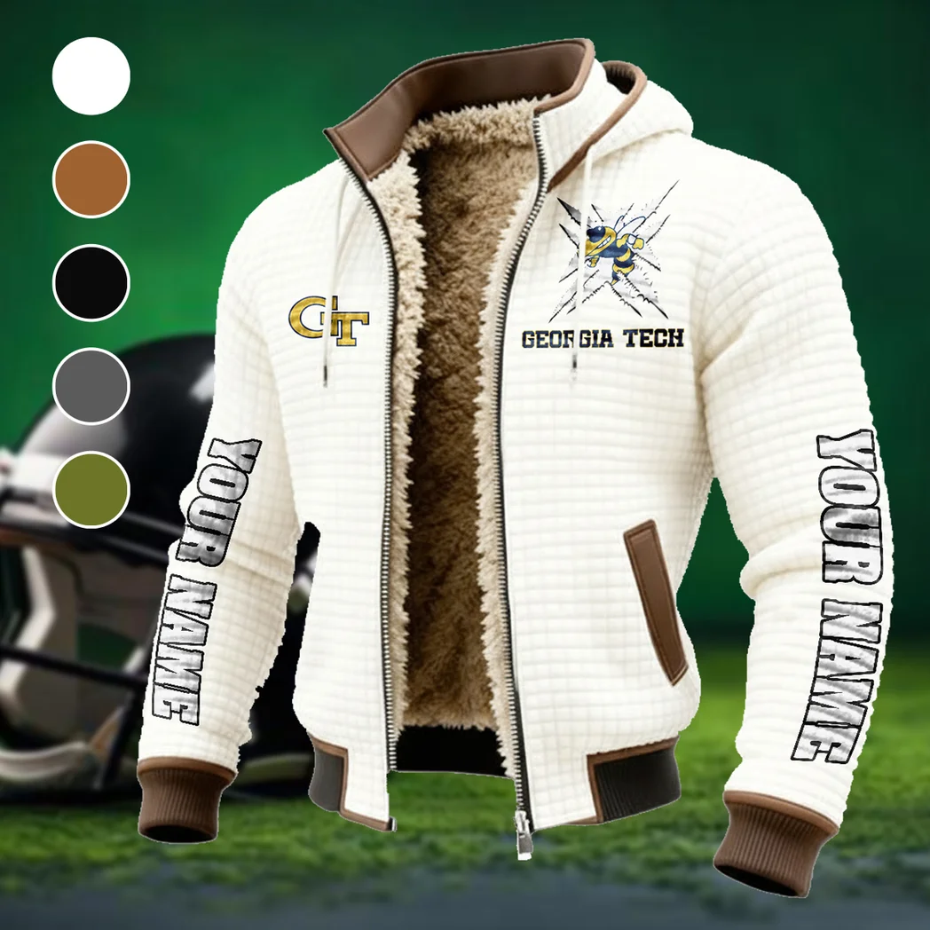 Yellow Jackets Fleece-Lined Hooded Jacket, Soft-Touch Thermal Outerwear HVN1448GT - White