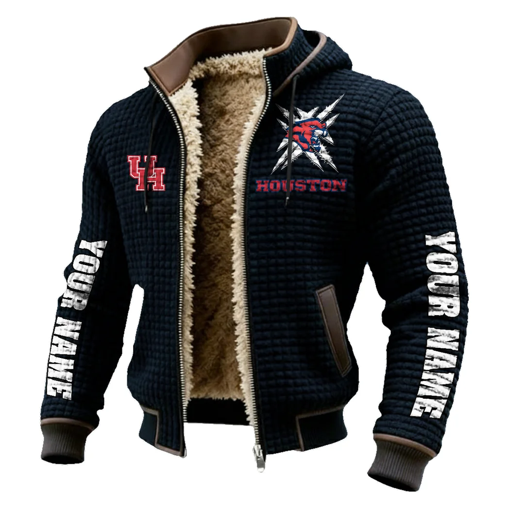 Space City Coogs Fleece-Lined Hooded Jacket, Warmth-Lock Fleece-Lined Zip HVN1448HC - Black - Image 2