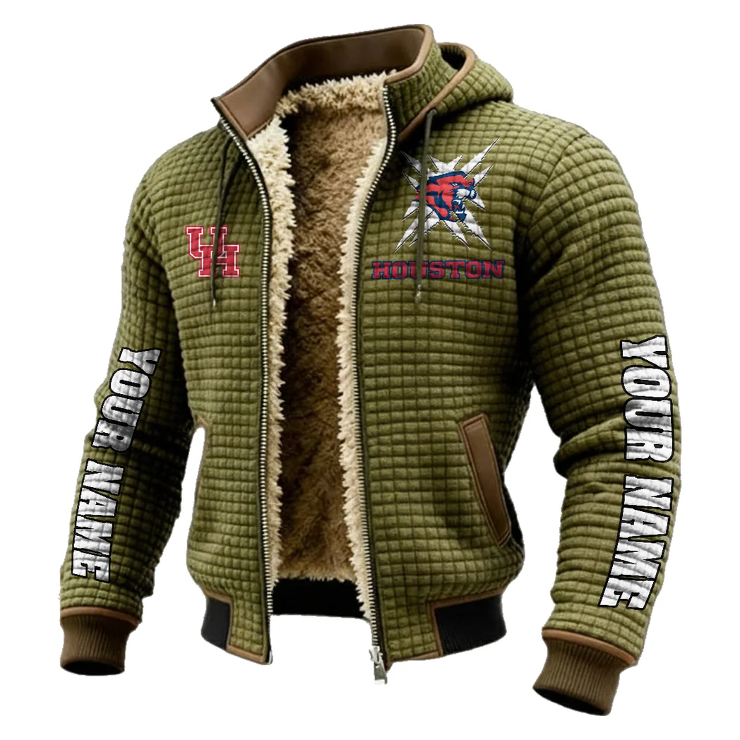 Space City Coogs Fleece-Lined Hooded Jacket, Warmth-Lock Fleece-Lined Zip HVN1448HC - Green - Image 2
